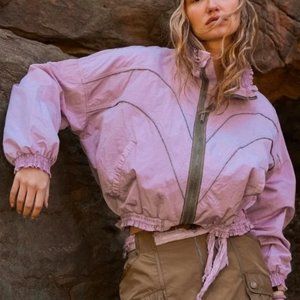 *NWT* FREE PEOPLE FP MOVEMENT "Starting Lineup" Windbreaker (Purple and Grey) XS